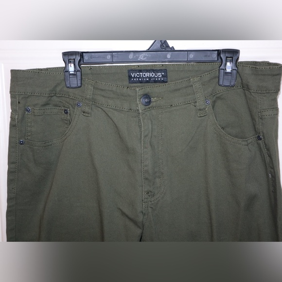 Victorious Brand Mens Jeans Green 36x30 - Picture 2 of 4